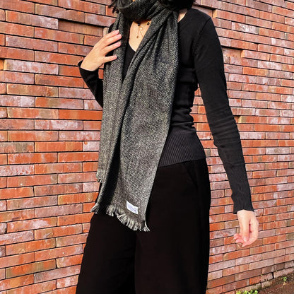 Sciarpa da uomo e da donna in cashmere e lana 40 x 190 cm - Grigio carbone / Grigio topo