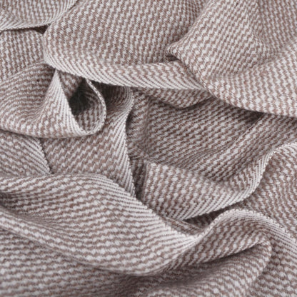 Sciarpa uomo e donna in cashmere e lana 40 x 190 cm - Marrone / Bianco