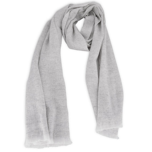 Sciarpa cashmere e lana - Grigio Argentato motivo Diamante