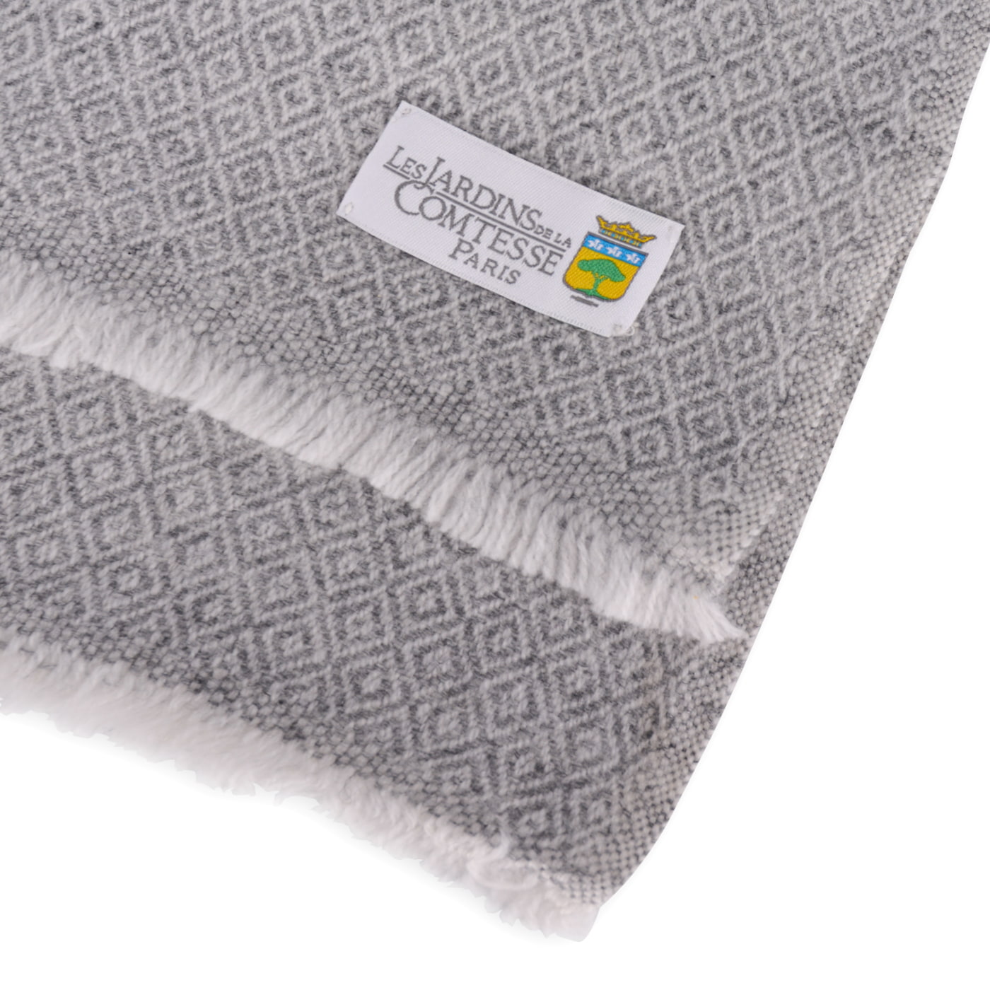 Sciarpa cashmere e lana - Grigio Topo motivo Diamante