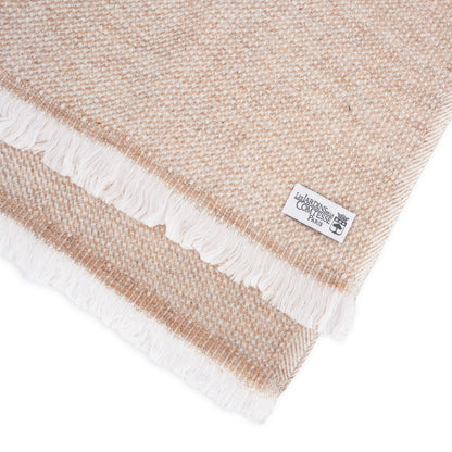 Sciarpa da uomo e da donna in cashmere e lana 40 x 190 cm - Bicolore cammello / bianco