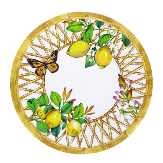 Piatto dessert in melamina limone - Ø 23 cm