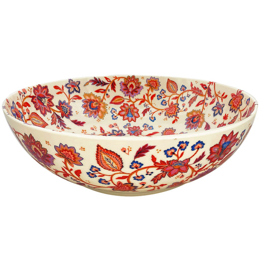 Insalatiera grande in melamina con fiori indiani - Ø 31 cm