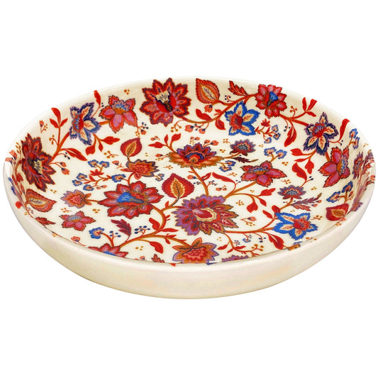 Piatto fondo in melamina con fiori indiani - Ø 20 cm