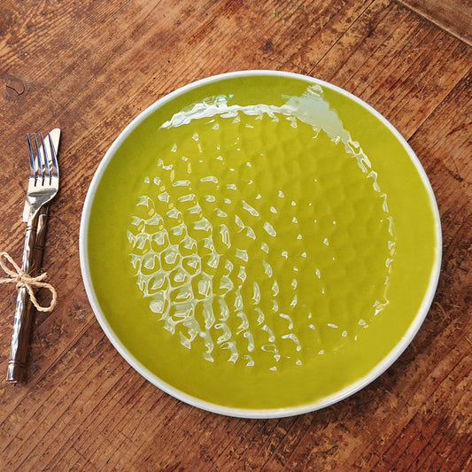 Piatto Piano Grande 27 cm in melamina quasi infrangibile – Verde. 2 pezzi