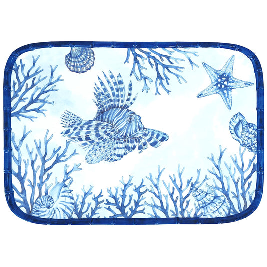 Vassoio rettangolare grande in melamina corallo - 45 x 32 cm