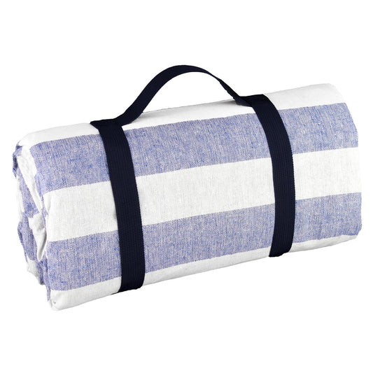 Tovaglia da picnic XXL impermeabile blu cielo e bianco (280 x 140 cm)