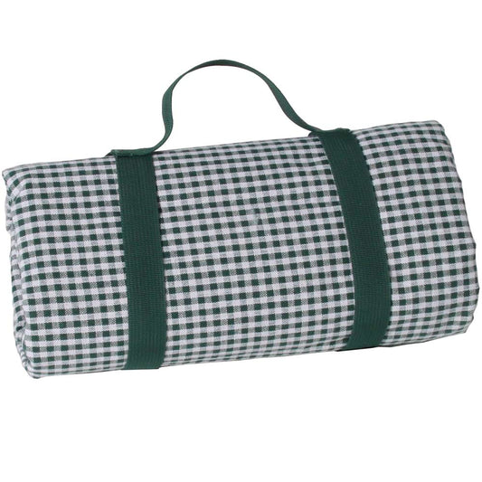 Grande tovaglia da picnic a piccoli quadri verde scuro (280 x 140 cm)