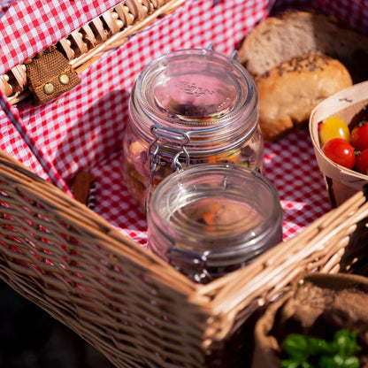 Cestino da picnic 1 persona "Solo" tessuto Vichy rosso