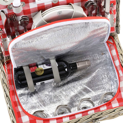 Cestino da picnic Marly rosso - 4 persone