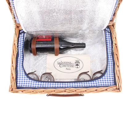 Cestino da picnic Marly vichy blu - 4 persone