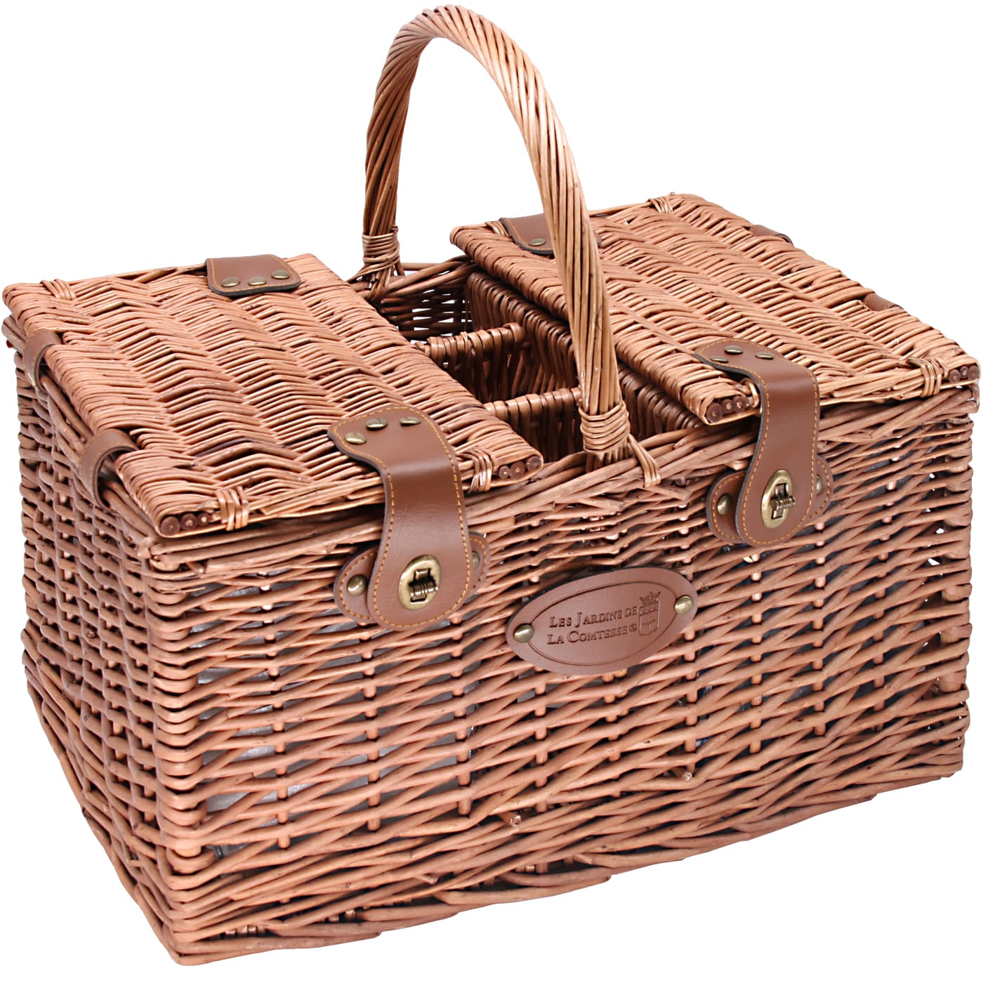 Cestino da picnic di vinimi Saint Germain vichy blu - 4 persone