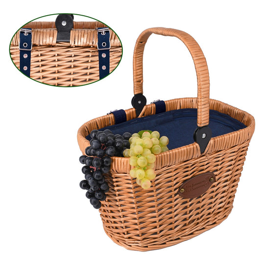 Cestino isotermico da bici Chantilly blu in vimini