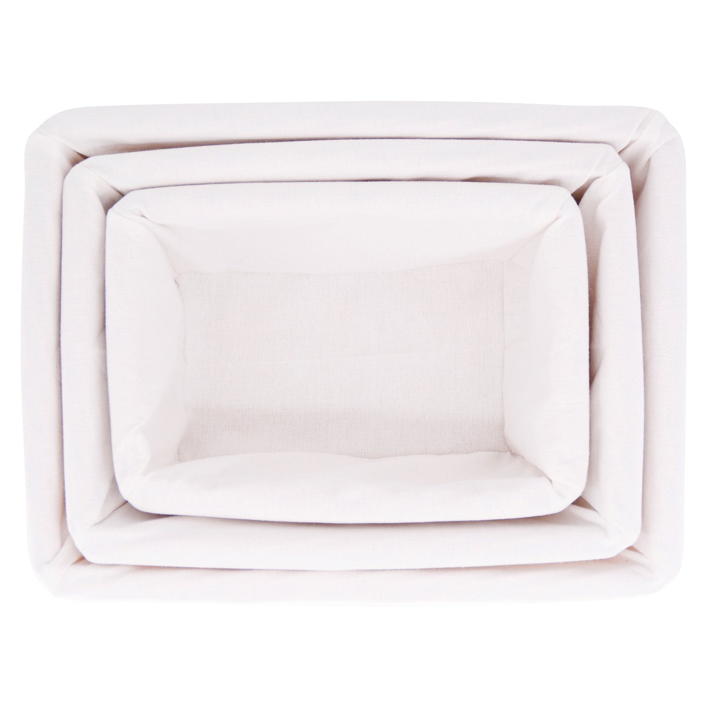 Set di 3 ceste in vimini - Tessuto bianco