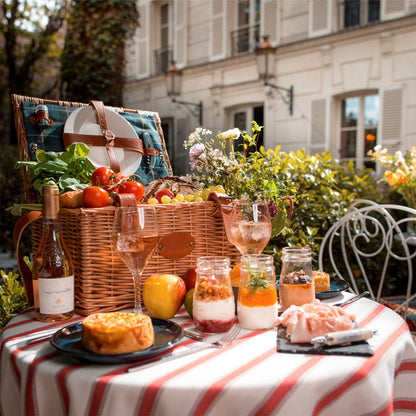 Cestino da picnic in cuoio Trianon verde - 4 persone