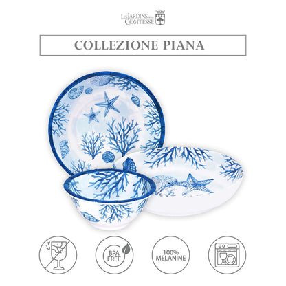 Piatto fondo grande in melamina corallo - 23 cm