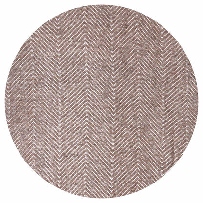 Plaid lana marrone glassato e avorio grande chevron - 130 x 200 cm