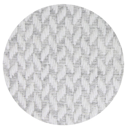 Plaid comfort cashmere e lana, motivo chevron piccolo grigio / avorio - 130 x 230 cm