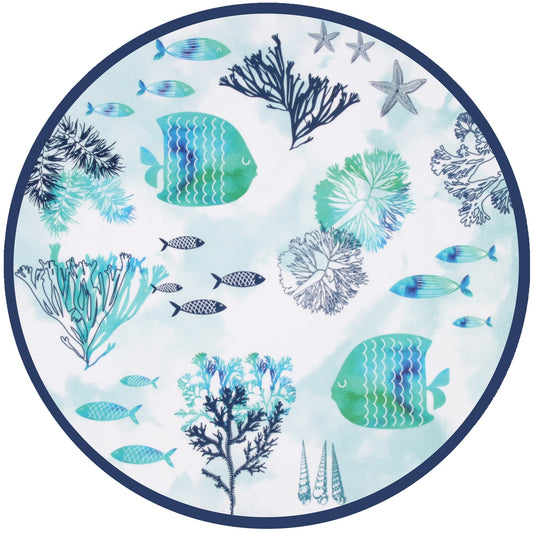 Vassoio rotondo in melamina con manici disegno del mare - Ø 36 cm – Les  Jardins de la Comtesse it