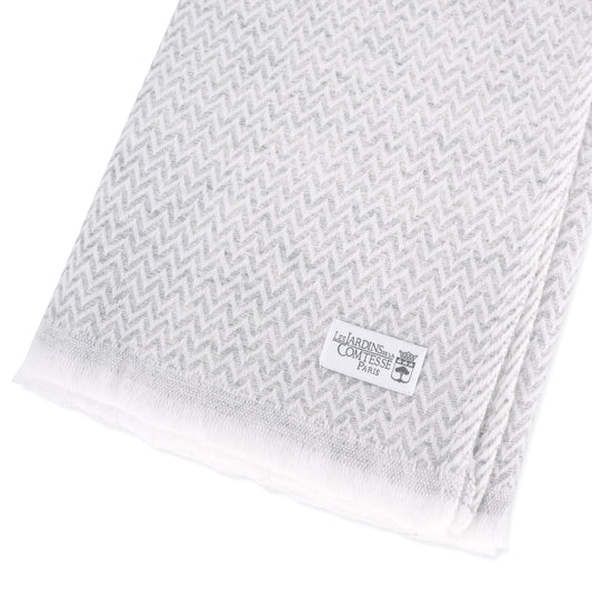 Stola/pashmina con piccoli motivi a spina di pesce Grigio Argentato