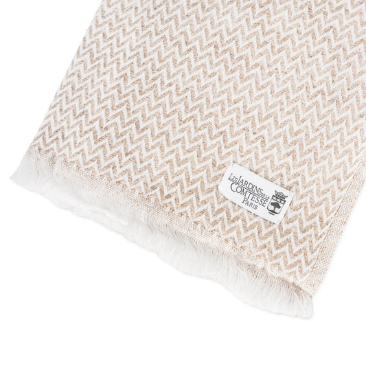 Stola/pashmina con piccoli motivi a spina di pesce Cammello
