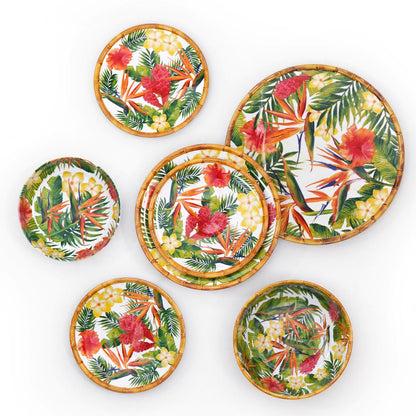 Vassoio tondo in melamina fiori - Ø 35,5 cm
