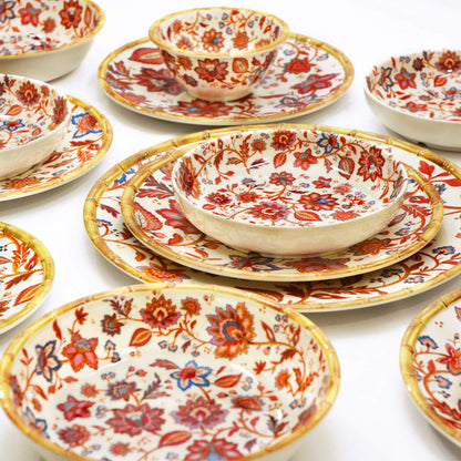 Piatto da dessert piccolo in melamina con fiori indiani - Ø 23 cm