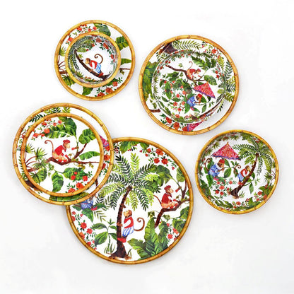 Vassoio tondo in melamina scimmie - Ø 35,5 cm