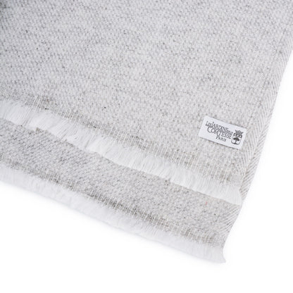 Sciarpa da uomo e donna in cashmere e lana 40 x 190 cm - Grigio argento / Bianco